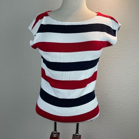 Talbots Tops - Pre-Owed Talbots Womens Red, White and Blue stripped Top Size S